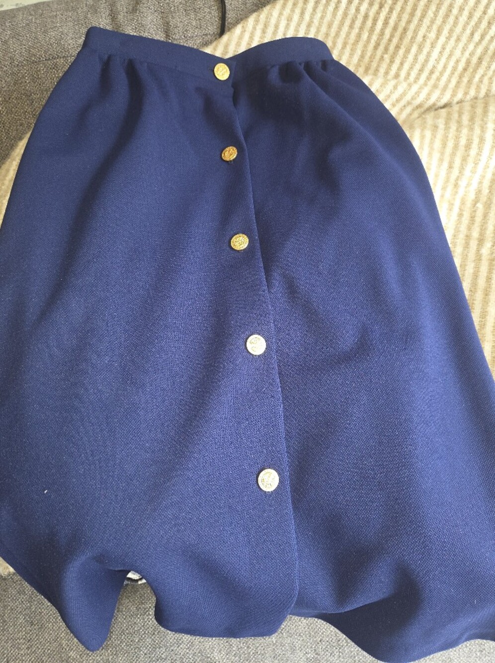 Vintage- Navy Button-Front Women’s Skirt